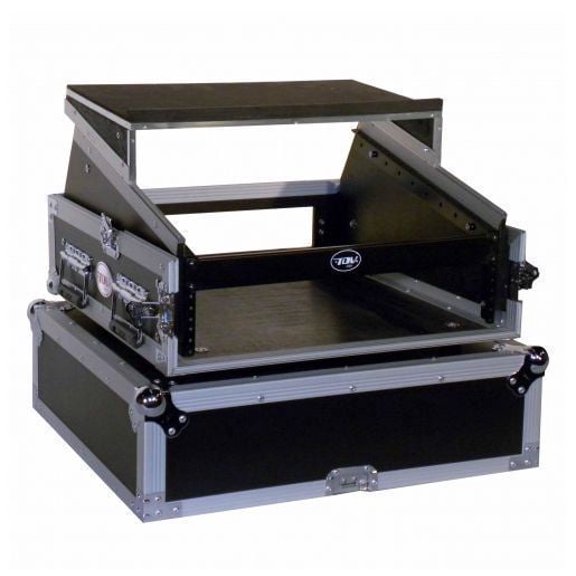 ProX T-2MRLT Flight Case with Laptop Shelf for 2U Rack x 10U Top Mixer DJ Combo