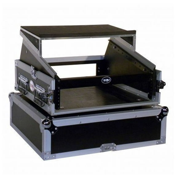 ProX T-2MRLT Flight Case with Laptop Shelf for 2U Rack x 10U Top Mixer DJ Combo