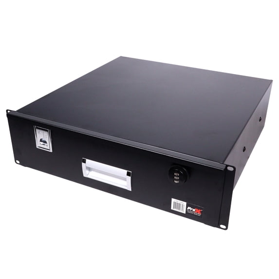 Deep Rack Mount Drawer ProX Heavy Duty 3U Metal Locking Rackmount Drawer, 18