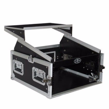 Prox4U Vertical Front Load Mixer Combo Amp Rack Case 10U Top Slant with Laptop Shelf