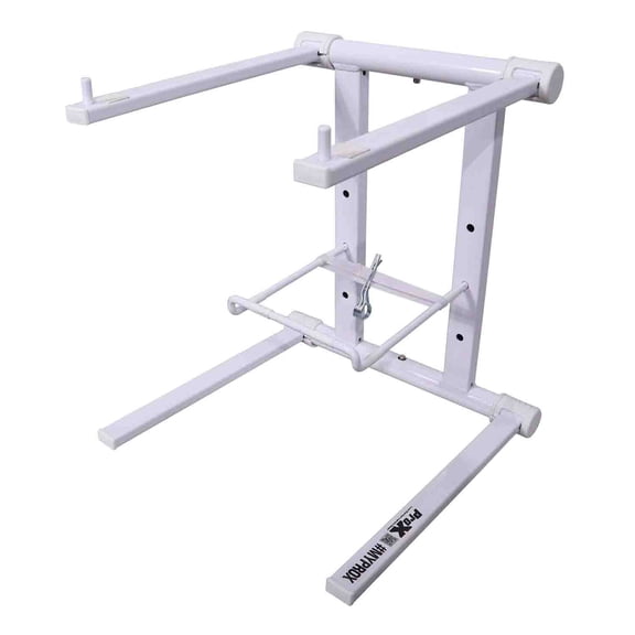 ProX T-LPS600WHITE, DJ Foldable Laptop Stand with Carrying Bag - White