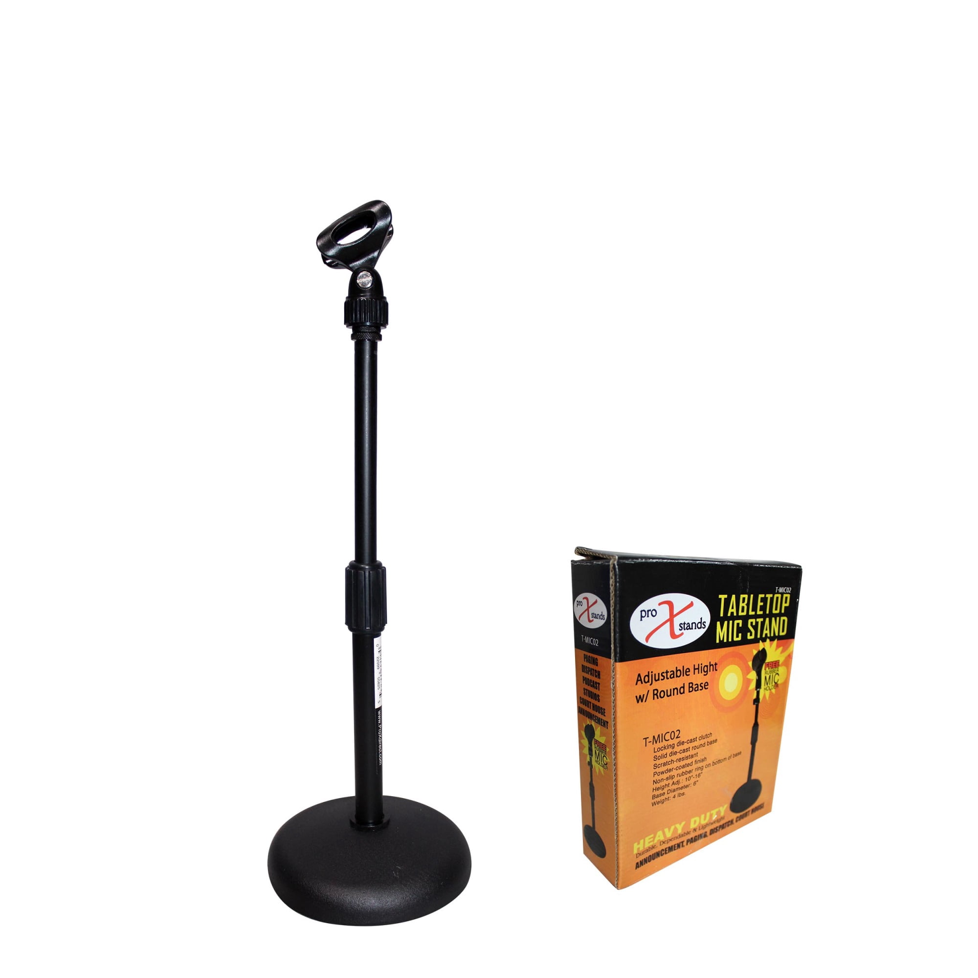 ProX T-MIC02 Desktop Microphone Stand with 6" Round Base