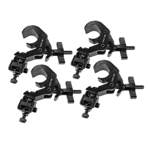 ProX T-QFC12X4, 4 Set Quick 90 Folding Clamp Adapters with T-C12 Truss Clamp 2 in Diameter - Black Finish