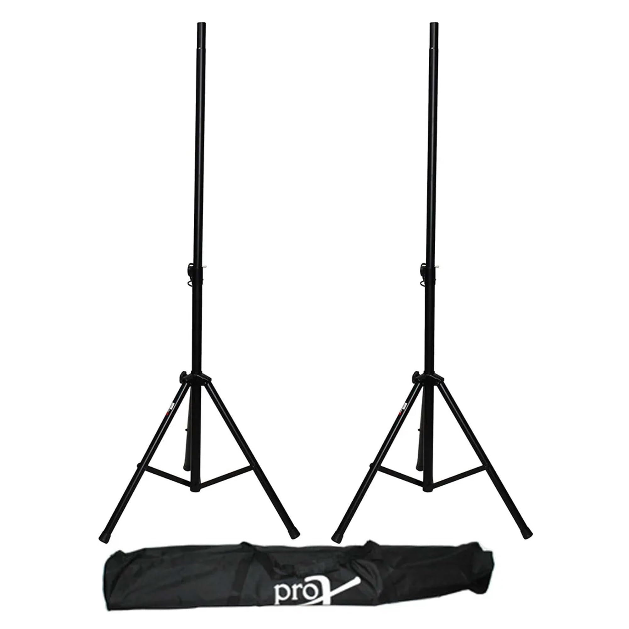 Gemini Black 6' Adjustable Steel Speaker Stands with Carrying Case