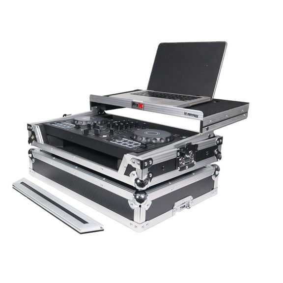 ProX X-DDJFLX4LT ATA Flight Road Case For DDJ-FLX4 DDJ-400 DDJ-SB3 DJ Controller with Laptop Shelf