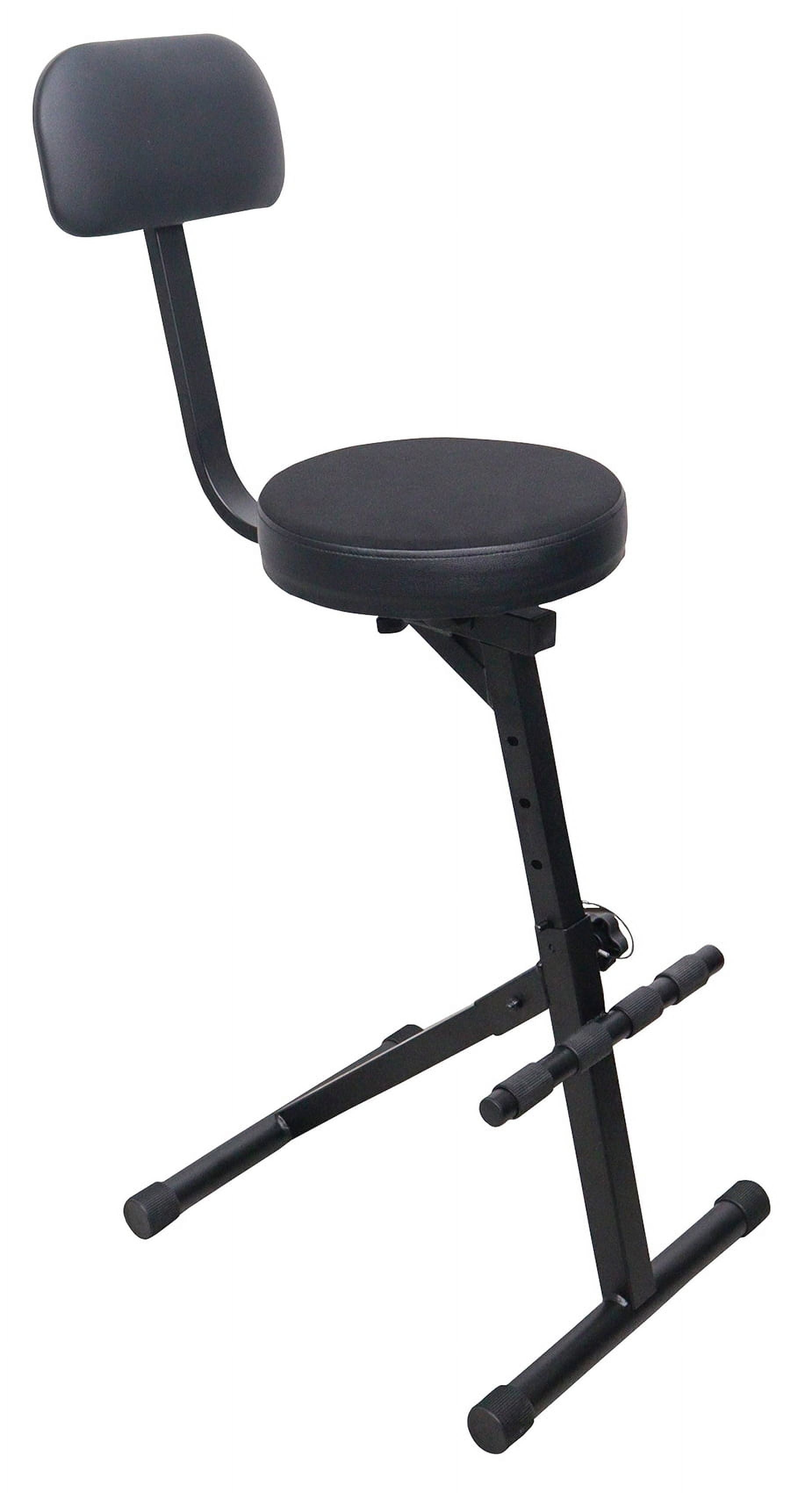Black Adjustable Steel DJ Chair with Velvet Cushion