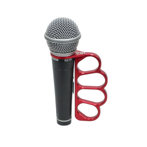 ProX X-GRIPMATERED Hand-Gripped Microphone Holder for Enhanced Performance RED