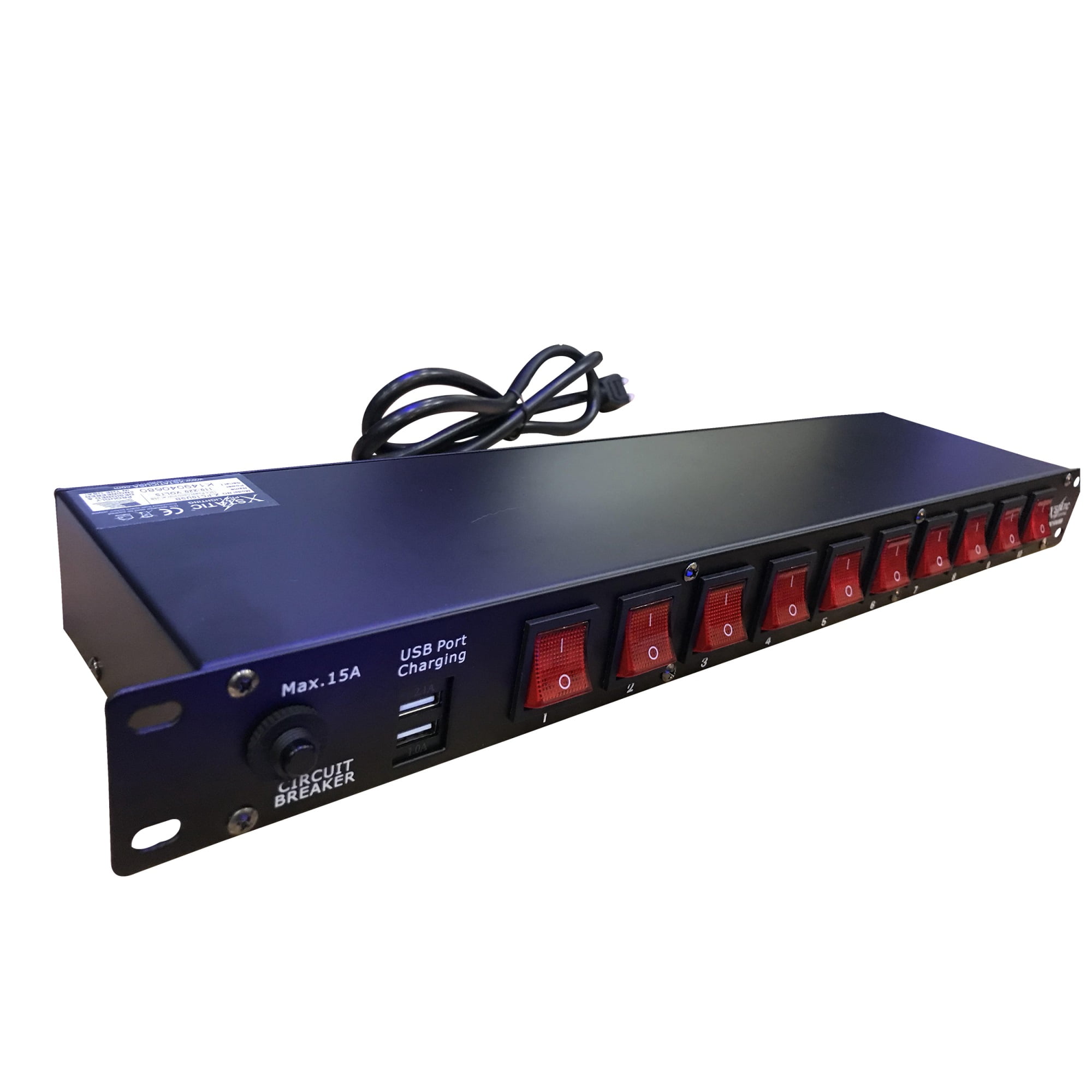 ProX X-PC10USB 10 Plug Rack Mount Power Distribution Switch With 2 USB ...