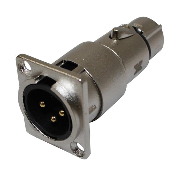 ProX XC-3MDF XLR Male to Female Adapter for Panel Mount