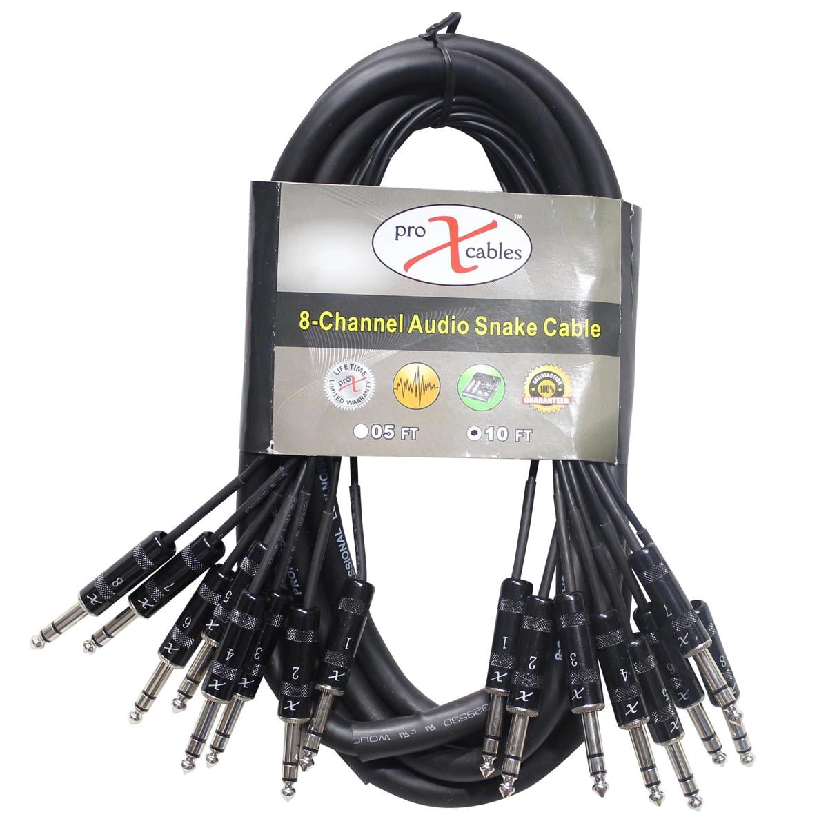 ProX XC-8TRS10 10' 8-Channel TRS-M to TRS-M Balanced Audio Snake Cable