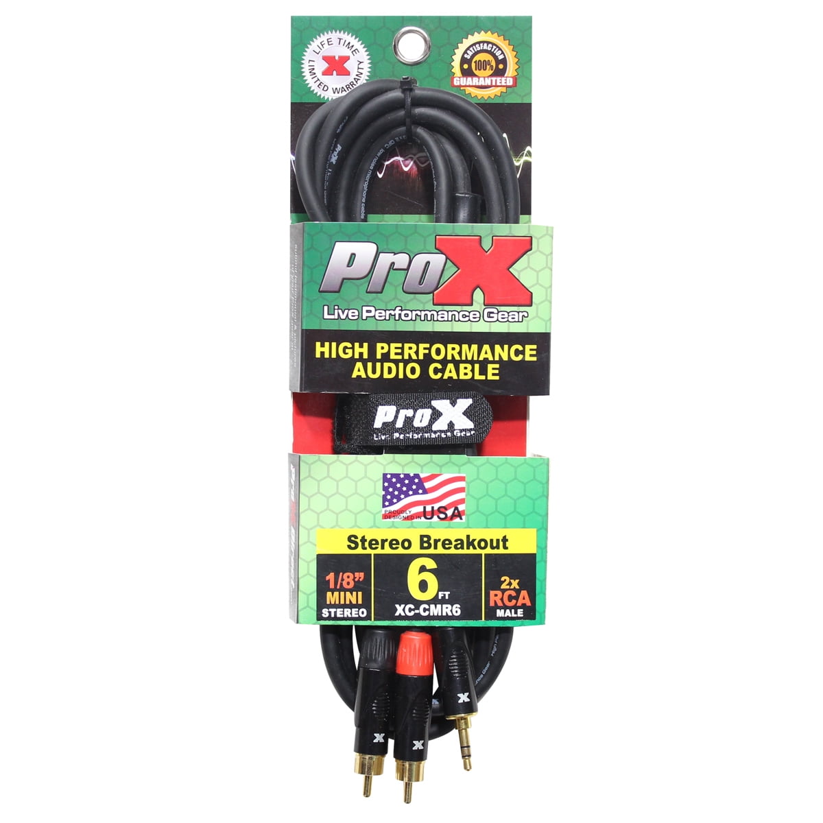 ProX XC-CMR6 6' 1/8" (3.5mm) TRS to Dual RCA-M High Performance Audio Cable