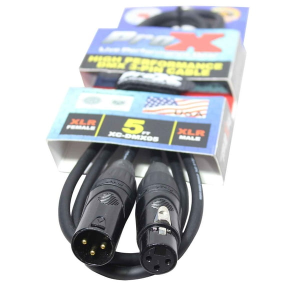ProX XC-DMX05, DMX XLR3-M to XLR3-F High Performance Cable - 5 Feet