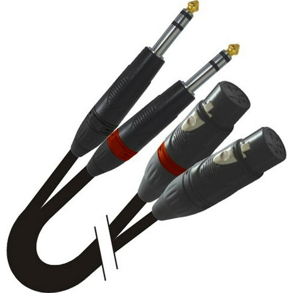 ProX XC-DSXF10 10' Dual 1/4" TRS-M to Dual XLR3-F Balanced High Performance Audio Cable
