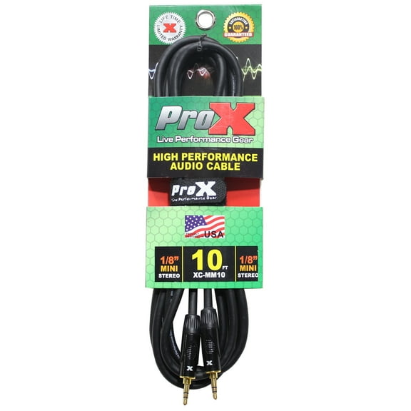 ProX XC-MM10 10' 1/8" (3.5mm) TRS-M Mini to 1/8" (3.5mm) TRS-M Mini Balanced High Performance Audio Cable