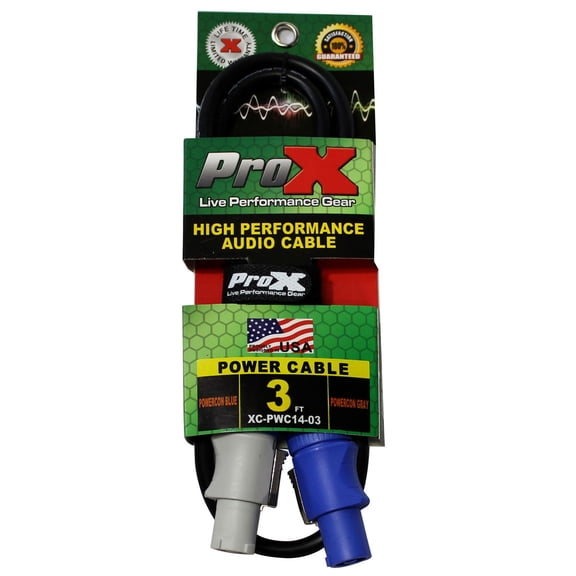 ProX XC-PWC14-03 3' 14 AWG PowerCon Out to PowerCon Link High Performance Power Cable