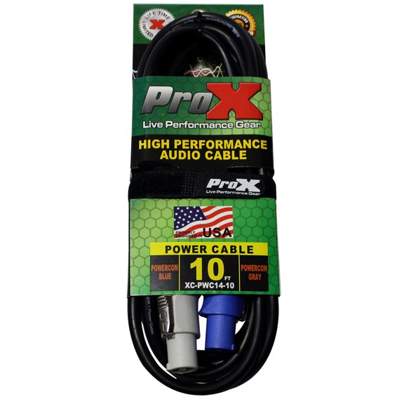 ProX XC-PWC14-10 10' 14 AWG PowerCon Out to PowerCon Link High Performance Power Cable