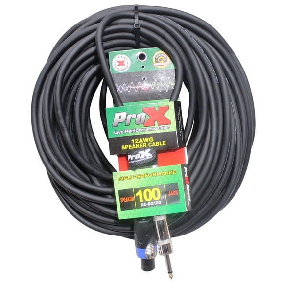 ProX XC-SQ100 100 FT SpeakOn to 1/4" TS-M High Performance Speaker Cable 12 AWG
