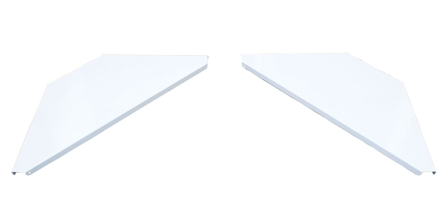ProX XF-CSW X2, Set of 2 Aluminum Corner Shelves for DJ Facade - White