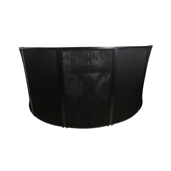 ProX XF-LUNA BLK LUNA DJ Facade 5 Panel Curved with Black White Scrim Kit Black Hardware