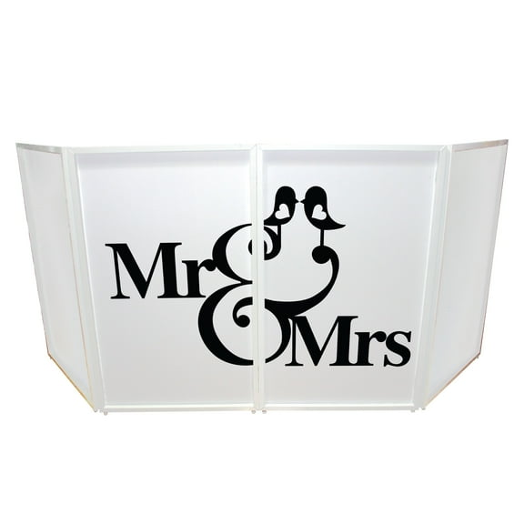 Mr and Mrs Facade Enhancement Scrims - Black Script on White | Set of Two