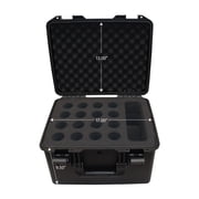 حافظة ميكروفون ProX XM-1216MIC VaultX مقاومة للماء مع حشوة إسفنجية مخصصة، تتسع لـ 16 وحدة محمولة باليد