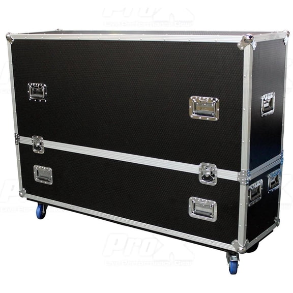 ProX XS-LCD7080WX2 LED-LCD-Plasma TV Dual 70" to 80" Adjustable Flight Case W/4" Casters