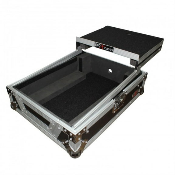 ProX XS-M12LT Universal ATA Flight Hard Road Gig Ready Case for Large Format 12" DJ Mixer w Glide Laptop Shelf