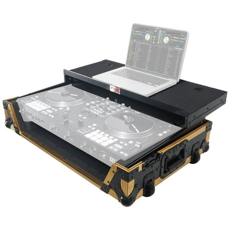 ProX XS-RANEONE WLT FGLD Limited Edition Gold ATA Flight Style Road Case for RANE ONE DJ Controller with Laptop Shelf
