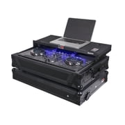 ProX XS-SCLIVE2LTBL ATA Flight Style Road Case For Denon SC Live 2 Controller with Laptop Shelf 1U Rack Space RGB LED Black Finish