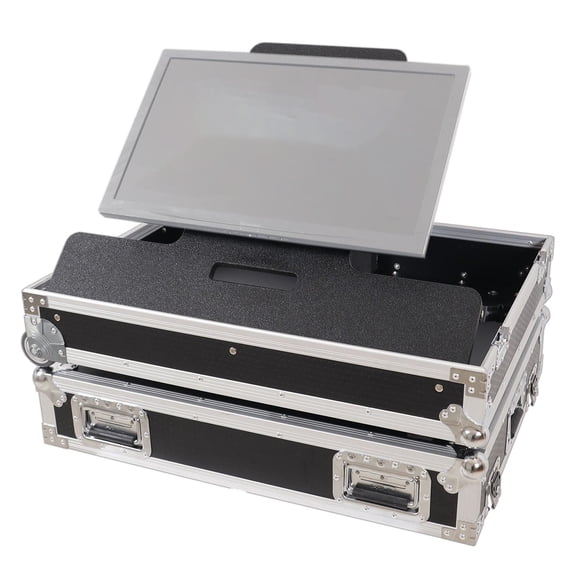ProX XS-TV32FMW 32" LED Floor Monitor ATA Flight Style Road Case with Adjustable Angle Tilt & Low Profile Wheels