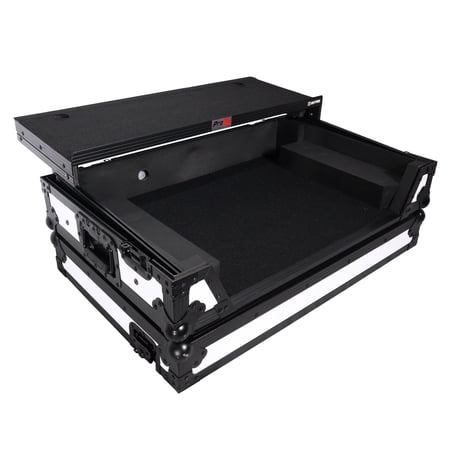 ProX XS-XDJXZ WLTWH ATA Flight Case For Pioneer XDJ-XZ DJ Controller with Laptop Shelf 1U Rack Space and Wheels - Black White