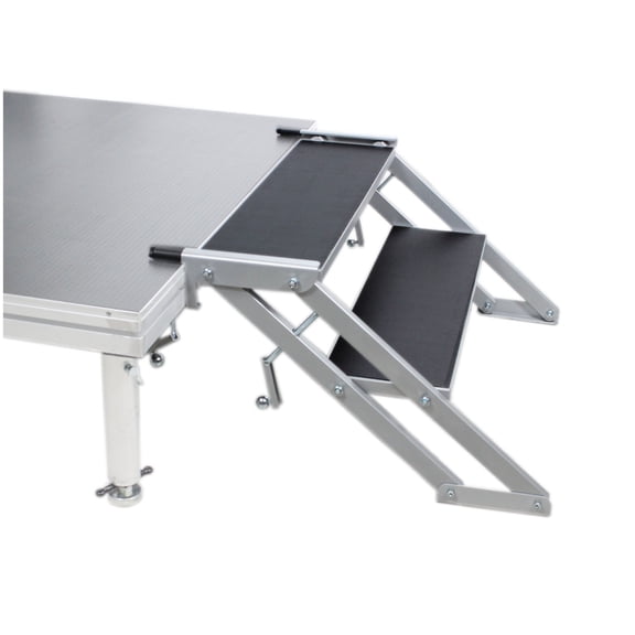 ProX XSQ-ST2 StageQ 2 Step Heavy Duty Foldable Adjustable 14 to 18 Inch with Rail