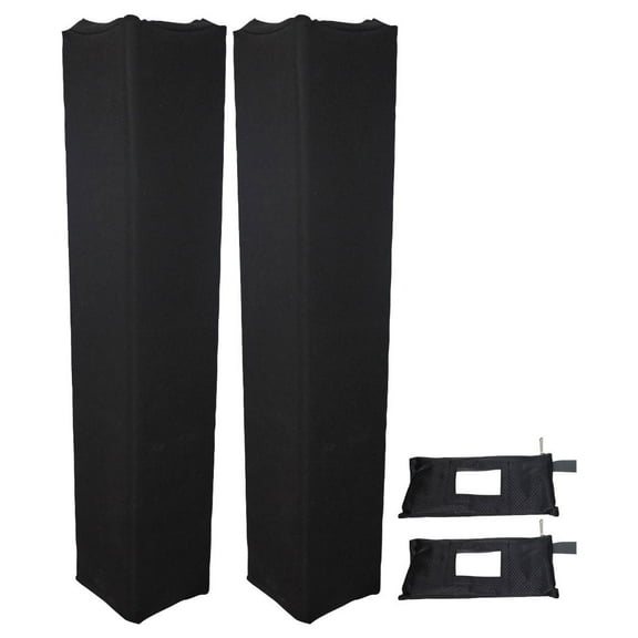 ProX XTC-SQ820TS-B Black 8.20 FT (2.50M) Lycra Cover Scrim Sleeve fits 12" Quad Box Truss Segment 2-Pack