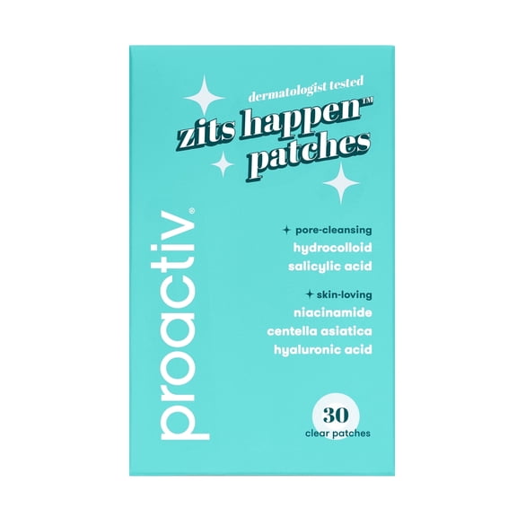 Proactiv Zits Happen® Hydrocolloid Acne Patches, Pimple Patches for Acne with Pore Cleansing Salicylic Acid, 30 Count