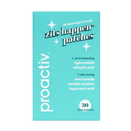Proactiv Zits Happen® Hydrocolloid Acne Patches, Pimple Patches for Acne with Pore Cleansing Salicylic Acid, 30 Count