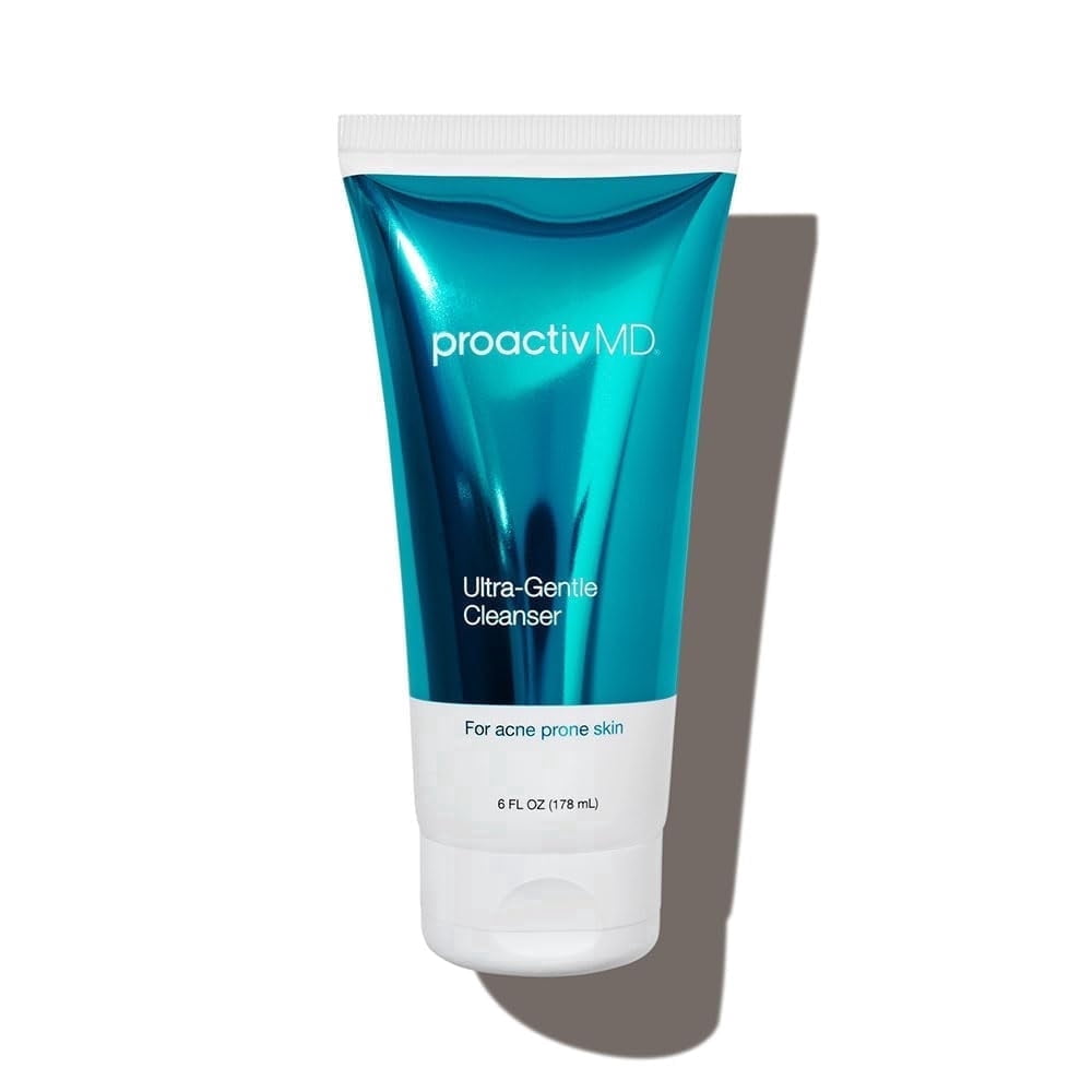ProactivMD Ultra-Gentle Face Cleanser, Clears Dirt & Debris from Pores, Daily Face Wash for Sensitive, Acne-Prone Skin, Soothing Green Tea & Vitamin E Facial Wash for All Skin Types, 6 Fl Oz