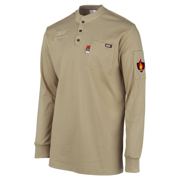 Proactive FR Pullover Henley Shirt -KHAKI
