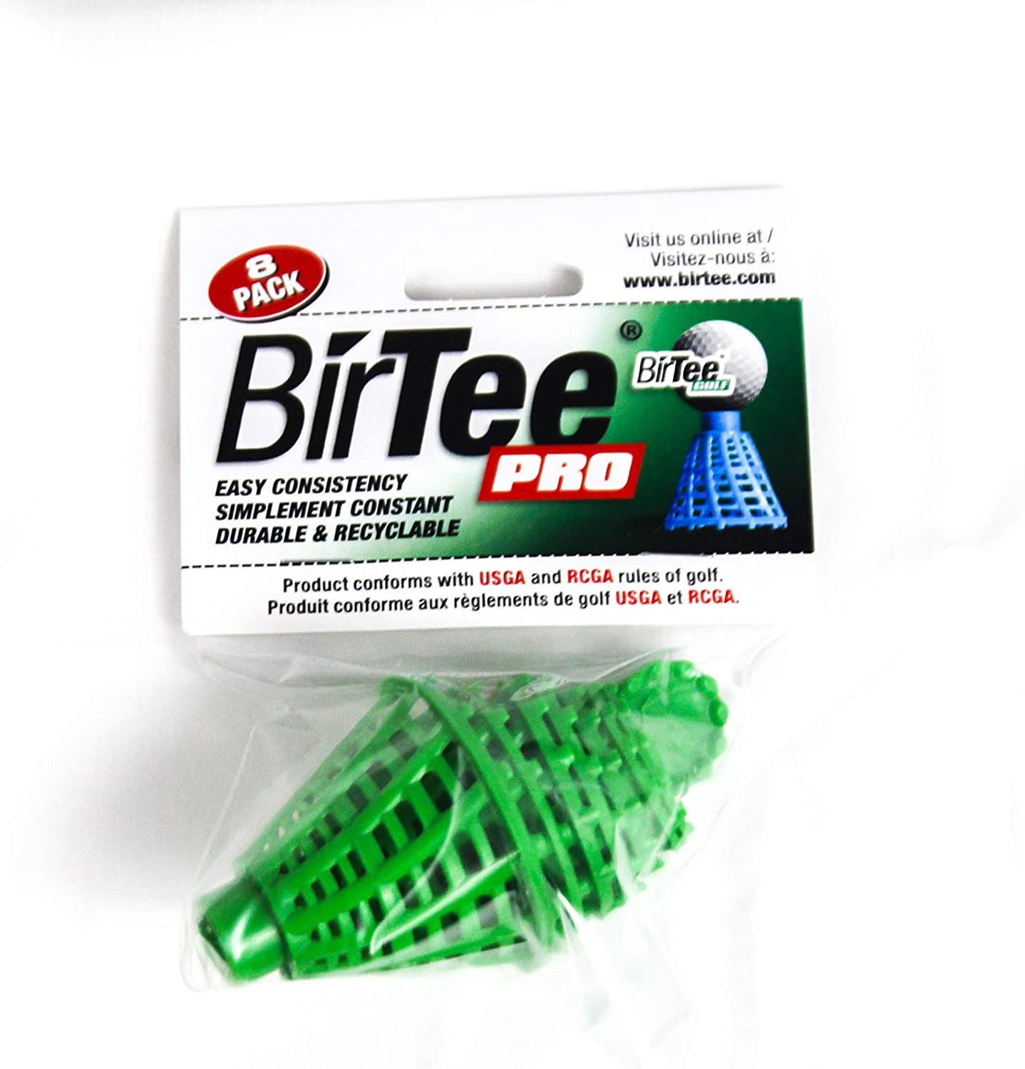 BirTee Pro Winter/Mat Golf Tees - 8 Pack (Green)