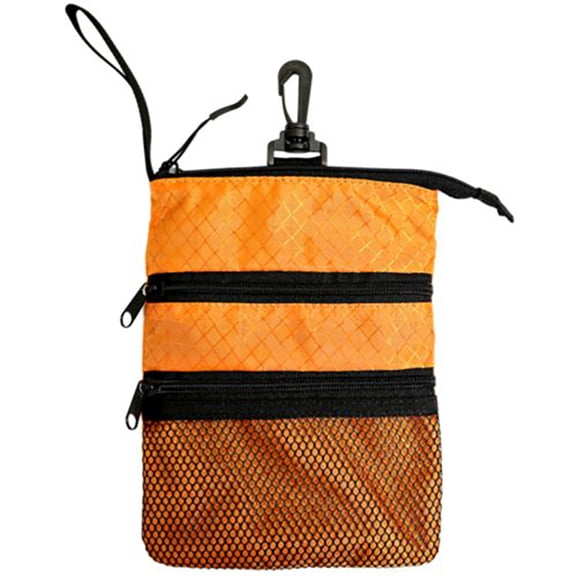 ProactiveSports SVP515 Unisex Zippered Valuables Caddy Pouch - Orange, Black