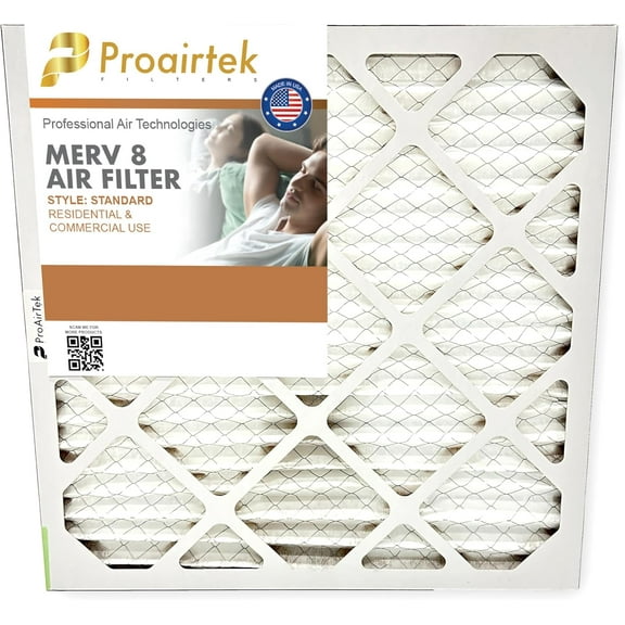 Proairtek AF18181M08SWH Model 18x18x1 Air Filter, MERV 8; Ideal for Anyone Wanting Clean, Crisp Air in Their Home