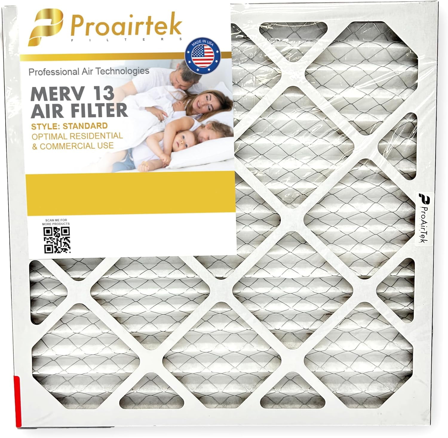 Proairtek AF18181M13SWH Model 18x18x1 Air Filter, MERV 13; Ideal for Anyone Wanting Clean, Crisp Air in Their Home