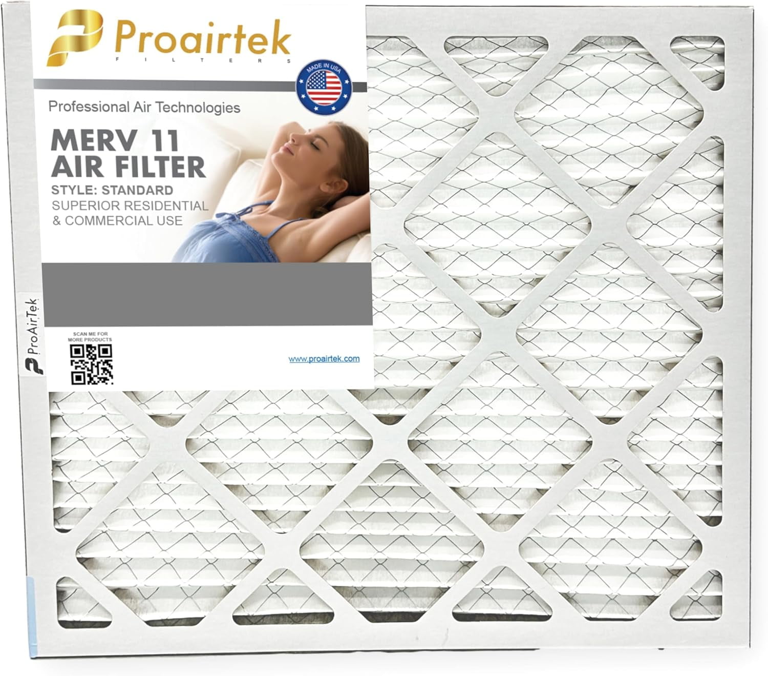 Proairtek AF18201M11SWH Model 18x20x1 Air Filter, MERV 11; Ideal for Anyone Wanting Clean, Crisp Air in Their Home