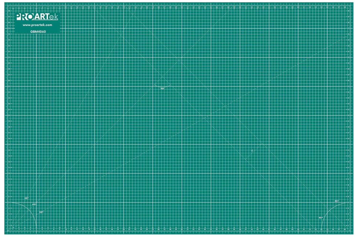 Proartek PK00012 Model GBM4060 Series 40" x 60" Dark Professional Cutting Mat; Black/Green; Double-Sided; Self-Healing; For Graphic Arts, Hobbies, Sewing, Scrapbooking, and other Cutting Projects