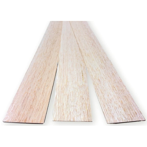 Proartek PK00040 Model BWH003X010 Balsa Wood Sheets (Pack of 10), 36" x 1/16" x 3"; Made from Light-Colored Model-Grade Balsa; Ideal for Crafts, and Architectural Applications