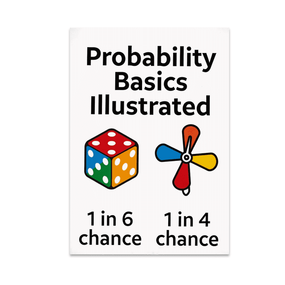 Probability Basics Illustrated Wall Art - Math Learner - 13x19 Poster Print