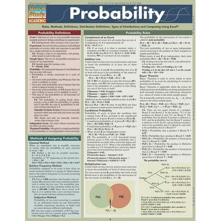 BarCharts 9781423215080 Probability Quickstudy Easel