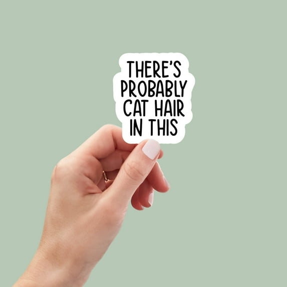 Probably Cat Hair in This, funny cat mom sticker, cat lover stickers, tumbler stickers, water bottle sticker, sarcastic sticker, car sticker (3x3inches3pcs(Bestselling))