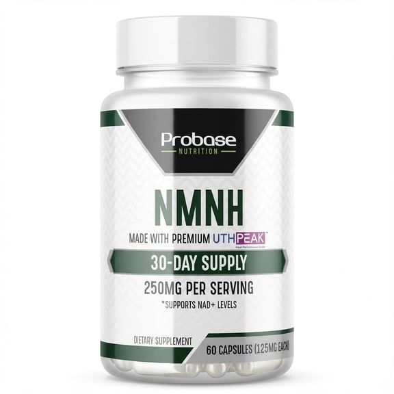 Uthpeak NMNH NAD Supplement 250mg - Recommended Dose for Healthy Aging, a Memory Focus Supplement for Cognitive Function Support (60 Capsules) - Alternative to NR, NAD, Quercetin and Fisetin