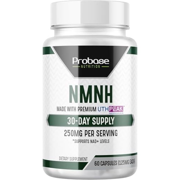 Uthpeak NMNH NAD Supplement 250mg - Recommended Dose for Healthy Aging, a Memory Focus Supplement for Cognitive Function Support (60 Capsules) - Alternative to NR, NAD, Quercetin and Fisetin