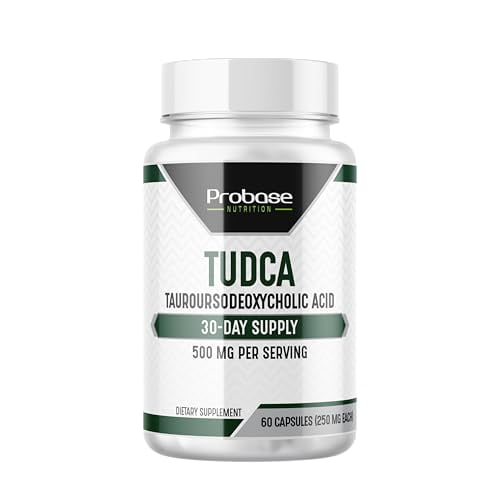 Probase Nutrition TUDCA Premium Liver Support, Cleanse, Detox and Repair Supplement 500mg Per Serving 60 Capsules High Purity Bile Salt Formula Vegan, Non-GMO